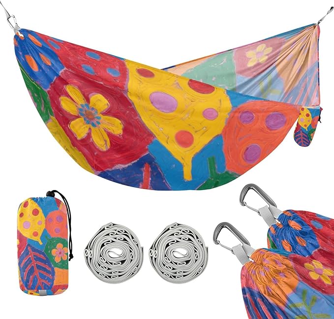 Cartoon Colorful Butterfly Leaves 330lb Capacity Camping Hammocks Portable Hammock for Camping Travel Accessories hamaca de Algodon para Jardin