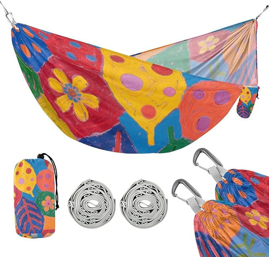 Cartoon Colorful Butterfly Leaves 330lb Capacity Camping Hammocks Portable Hammock for Camping Travel Accessories hamaca de Algodon para Jardin