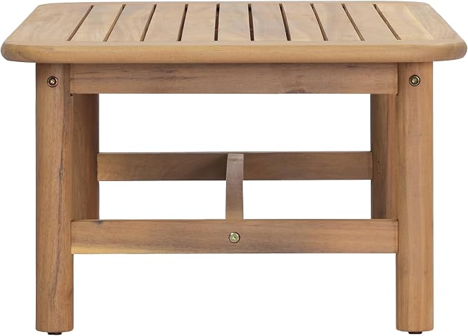 Christopher Knight Home Jun Patio Acacia Wood Coffee Table, Solid Wood Outdoor Table for Patio Furniture Set, Slat Panel Rectangular Top, Light Teak