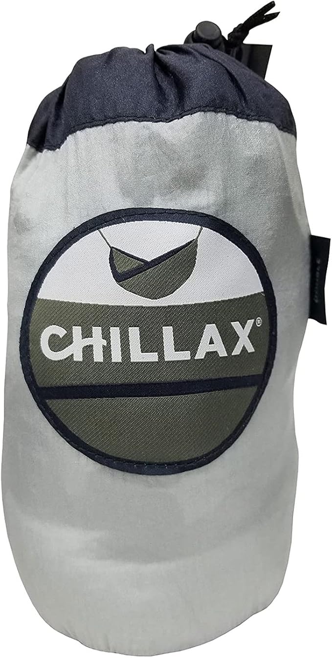 CHILLAX 1 to 2 Person Travel Hammock with Integrated Suspension System for Camping, Hiking, and Lounging Outdoors, Supports 395 Pounds, Gray