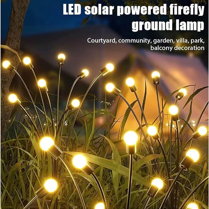 Solar LED Garden Lights - Waterproof Outdoor Decoration with Swaying Motion (8, Warm Light)