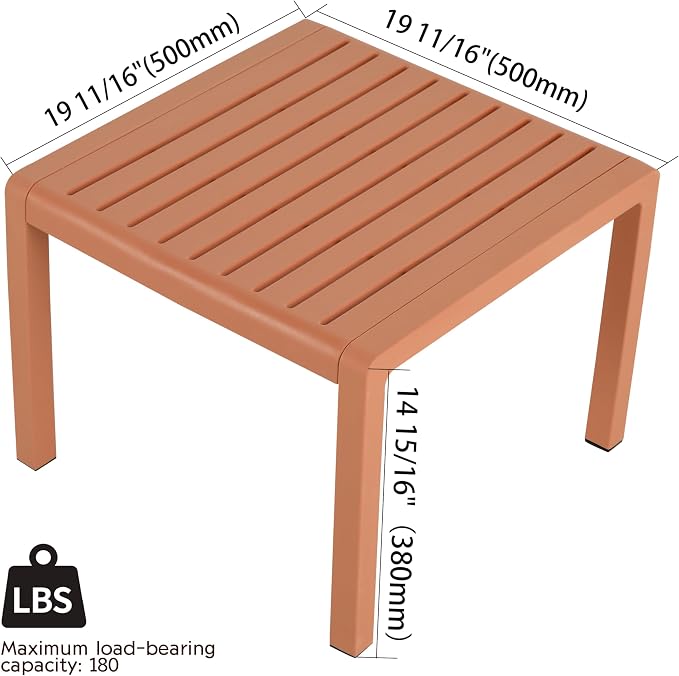 KEIKI 5 PC Outdoor Indoor 3-Seater Sofa,2 Chairs and 2 Coffee Tables PP Furniture Set Easy Assembly for Patio