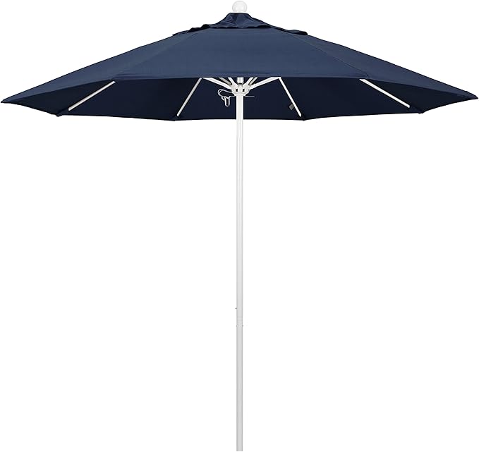 California Umbrella 9' Round Aluminum/Fiberglass Umbrella, Push Open,
