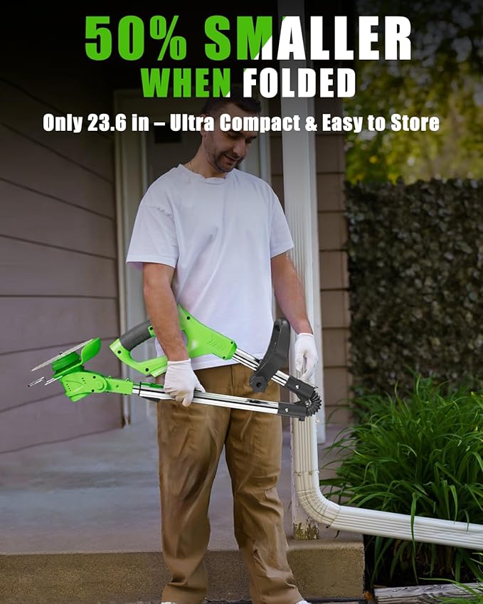 Cordless Weed Wacker, 2-in-1 stringless Weed Wacker, Foldable 2.0Ah Battery Powered Weed Trimmer Stringless Grass Trimmer/Edger Lawn Tool for Yard Lawns Garden