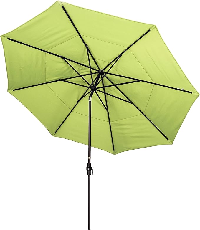 California Umbrella 11' Rd Tahoe Series Aluminum Patio Umbrella, Crank Lift, Collar Tilt, Bronze Finish