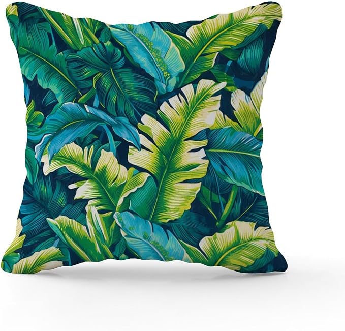 Turquoise Lime Green Outdoor Throw Pillow Covers Teal Blue Aqua Tropical Waterproof Throw Pillowcase 18x18 in Classic Accent Pillows for Patio Couch Tent Sofa
