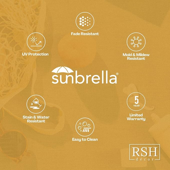 RSH DECOR Sunbrella 26" x 16" Lumbar Throw Pillows Set of 2 | Water and Fade-Resistant Performance Fabric | Outdoor Pillow Covers with Down-Alternative Inserts | Made in USA (Canvas Tuscan Orange)