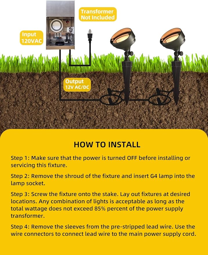 COLOER Die-cast Brass LED Landscape Flood Lights Outdoor, 3W 9-17 Volt Low Voltage Wall Wash Lighting, Outdoor Floodlight for Illuminating Signs, Walls and Plant Material(501B,1-Pack with G4 Bulb)