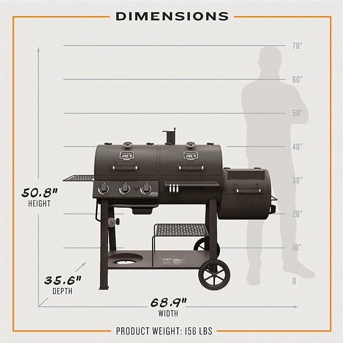 Oklahoma Joe's Canyon Combo DLX Charcoal and Propane Gas Smoker & Grill - 24203005