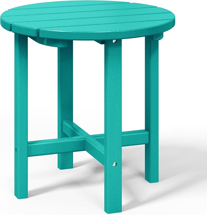 WestinTrends Dylan Adirondack Round Outdoor Side Table, Turquoise
