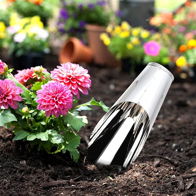YARNOW Stainless Steel Garden Scoop Small Soil Scooper Handheld Planting Tool for Vegetables Flowers Indoor Outdoor Gardening 6.69In Portable Lightweight