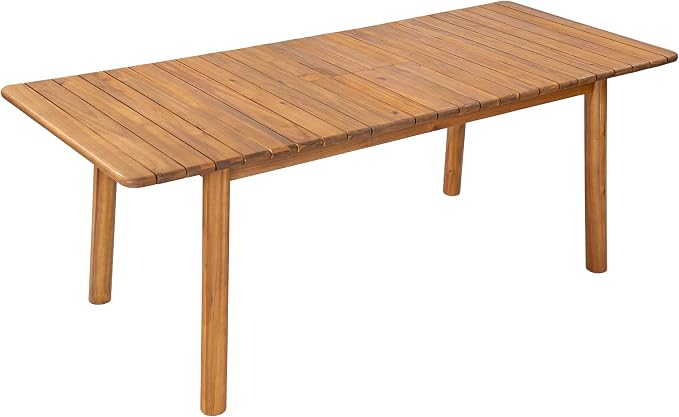 Christopher Knight Home Tanya 7 Piece Acacia Wood Outdoor Dining Table Set for 6, Extendable Dining Table and 6 Chairs with Wicker Seat & Backrest, Outdoor Patio Furniture Set, Light Grey + Teak