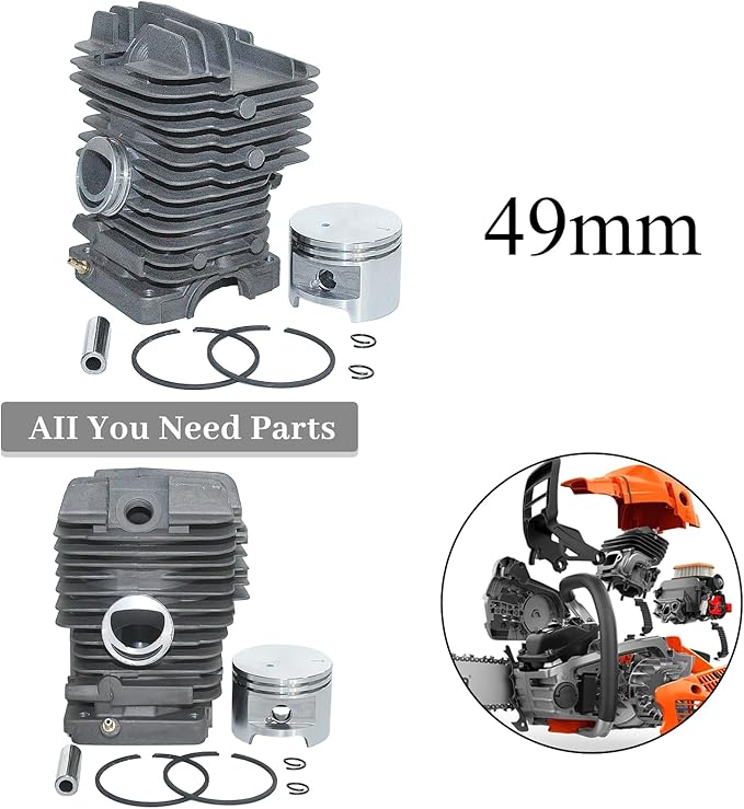 49mm Cylinder Head Piston Kit For STIHL MS390 MS310 MS290 029 039 MS 390 310 290 Chainsaw Motor Parts 11270201216
