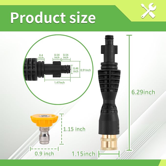 FIXFANS Foam Cannon Dual Connector Accessory for Pressure Washer, Double Tip Attachment Soap Cannon, Replacement Adapter for Portland Husky and Ryobi Power Washer, 1/4" Quick Connect, 5 Nozzles, 1L
