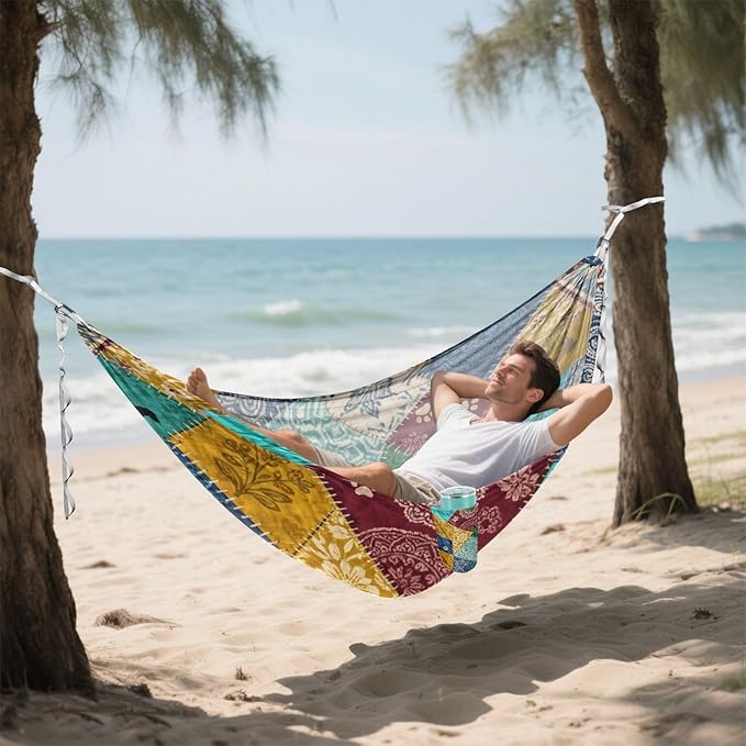 Patchwork Pet Camping Hammock Fabric for Outside Patio Garden