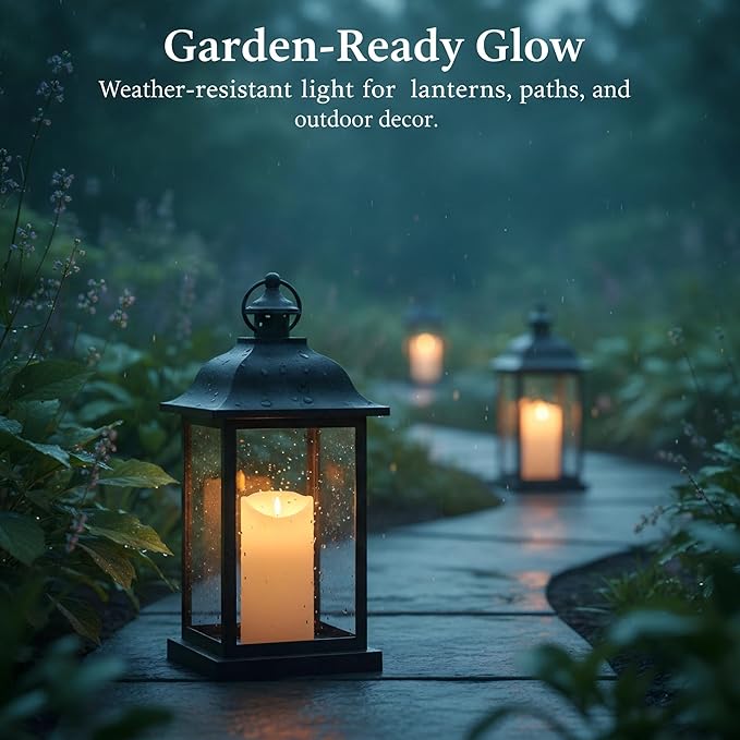 ANGELLOONG 12"X4" Flameless Candles with Remote, Set of 2 Waterproof Outdoor Battery Operated Pillar Candles with Timer, LED Candles Flickering for Lanterns, Porch, Patio Decor