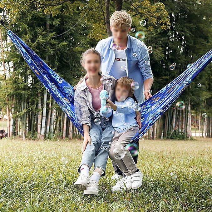 Portable Hammocks Portable Double Polyester Fiber Parachute Hammock Swing for Backpacking Outdoor Travel Hiking Garden Yard Recreation Hammock for Outdoor(A)