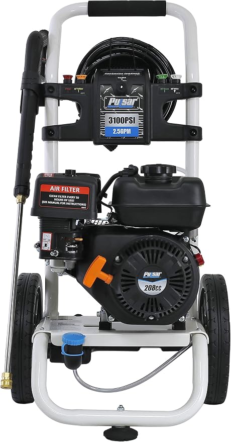 Pulsar 3,100 PSI 2.5 GPM Gas-Powered Pressure Washer with 5 Quick Connect Nozzles & On-Board Detergent Tank, W31H19
