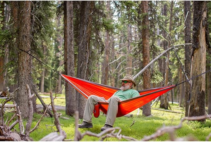 YUKON OUTFITTERS Outdoor Camping Patriot Hammock w/Tree Straps, Royal Blue/Olive