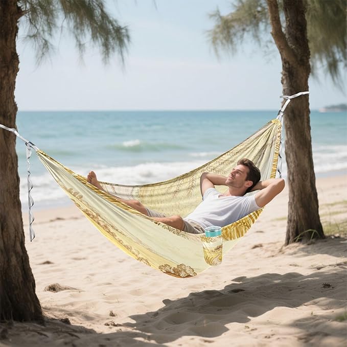 Harvest Field Scene Hammocks for Camping with Portabl Carry Bag Hanging Hammock Outside Beach Patio Garden