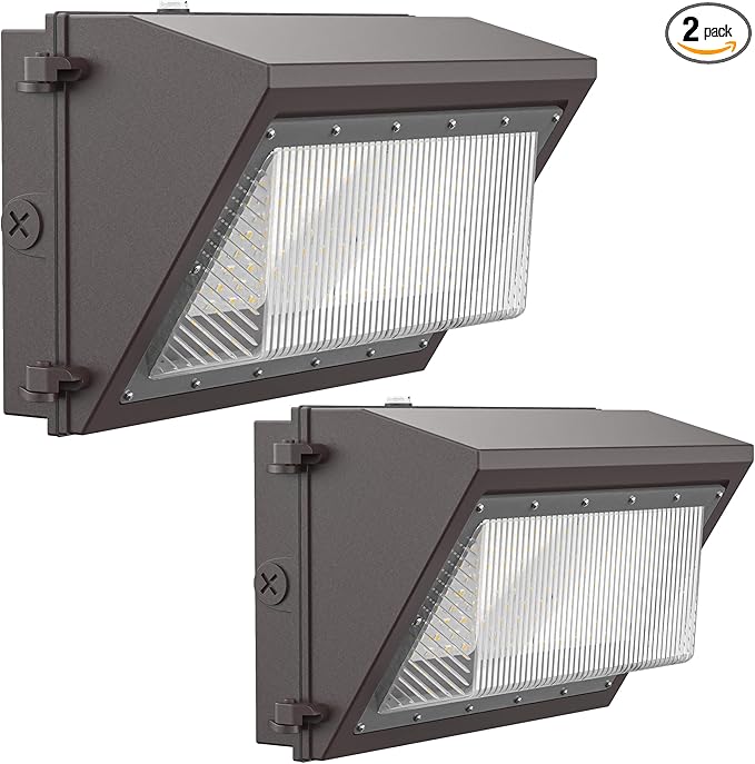 120W LED Wall Pack Light with Dusk-to-Dawn Sensor, 16800LM 5000K LED Security Flood Lighting, 120V Outdoor LED Wall Lights for Parking Lots|Warehouses|Factories|Yard, 2 Pack