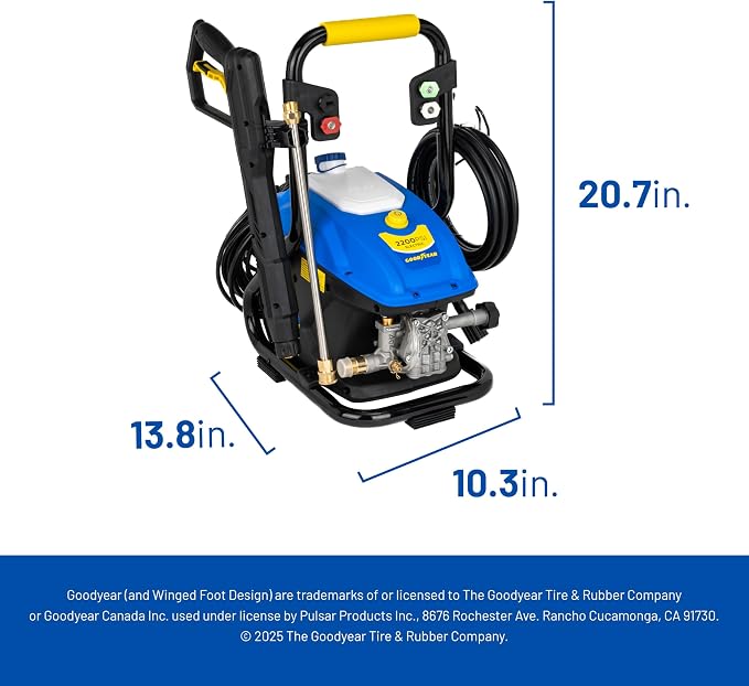 Goodyear 2200 PSI Compact Electric Pressure Washer, 1.65 GPM