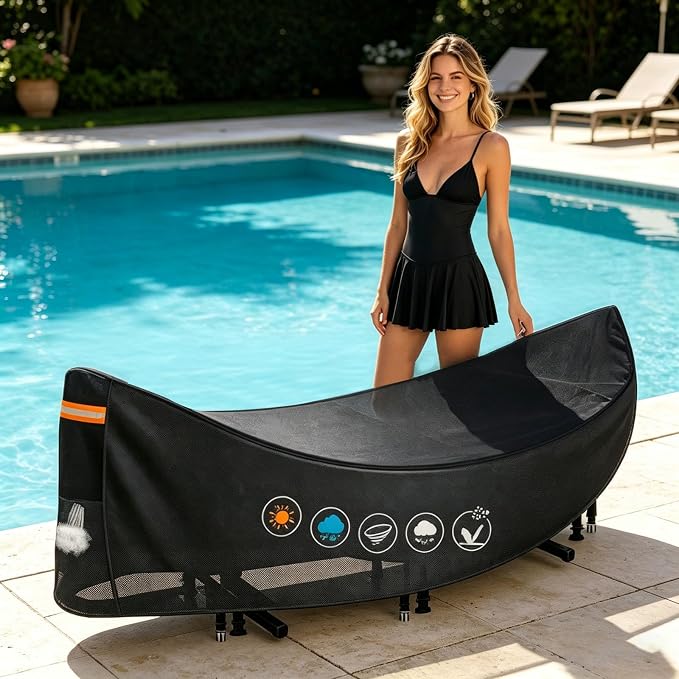 Hammocks Cover Waterproof - Breathable, Large Hammocks Cover with Buckle, Patio Hanging Chaise and Stand Cover, Universal Outdoor Hammock Cover for Garden, Patio & Beach Hammock Stand (Black#A)