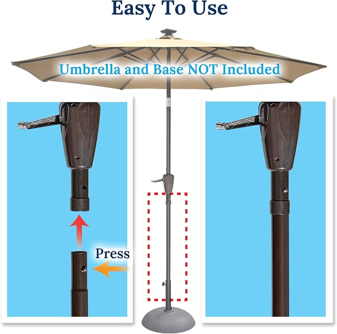 YardGrow Replacement Umbrella Lower Pole for Patio Umbrella, with Bullet Buckle, with bullet buckle