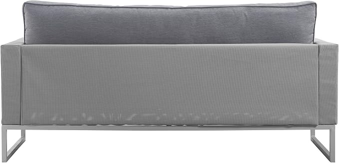 Elle Decor Tropez Mesh Outdoor Patio Furniture Collection with Metal Frame Love Seat, Gray