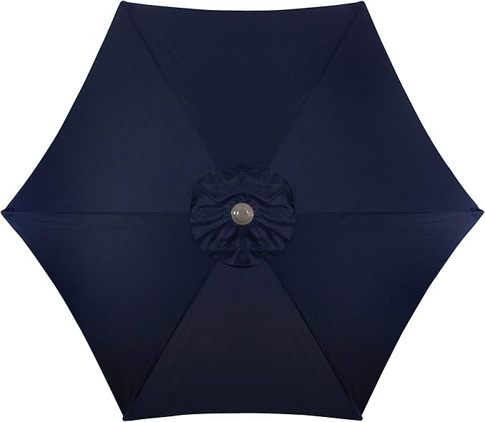 Northlight 7.5ft Outdoor Patio Market Umbrella with Hand Crank, Navy Blue