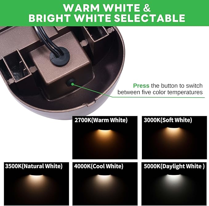 Low Voltage Deck Lights - Oil-Rubbed Bronze 12V Landscape Step Lights Outdoor, 5 Color Temperature Dimmable, IP65 Waterproof Aluminum Lighting for Stair Yard Patio Fence 6 Pack
