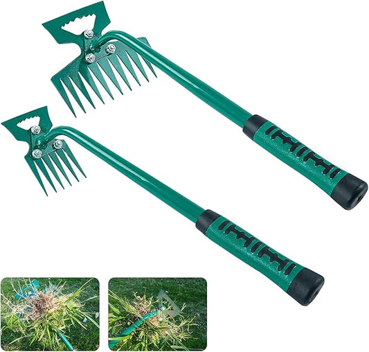 Weeding Artifact Uprooting Weeding Tool kit 2 Pack 6 Teeth 11 Teeth Weed Pulling Tool Portable Manual Weeder Puller for vegetabe Gardening Backyard Farm Planting Weeding
