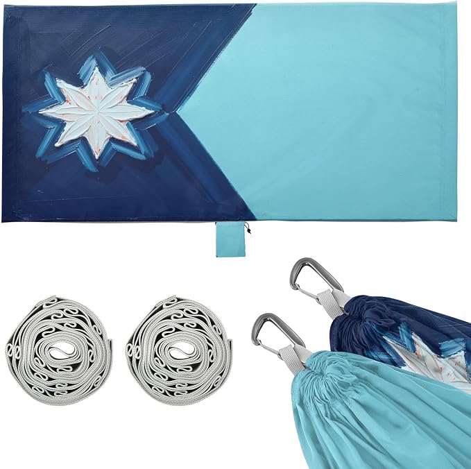 Oil Painting Flag Minnesota Outdoor Hammocks Foldable Hanging Hammock for Outside Patio Garden