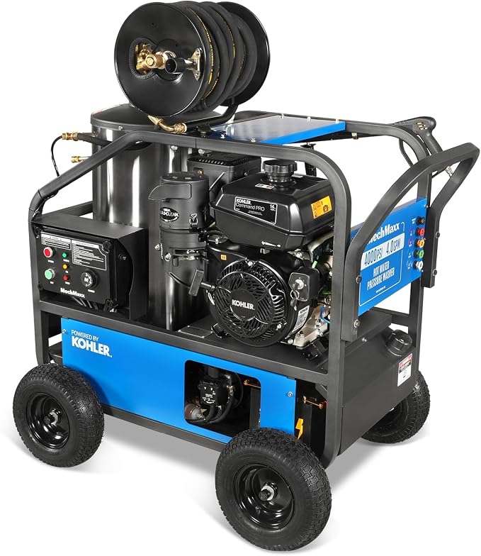 MechMaxx 4000 PSI 4 GPM Kohler E-Start Engine Hot Water Pressure Washer with Hose Reel, HPW40K