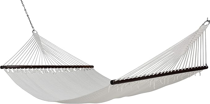 Jumbo Caribbean Hammock - 55 Inch - Soft-Spun Polyester - White
