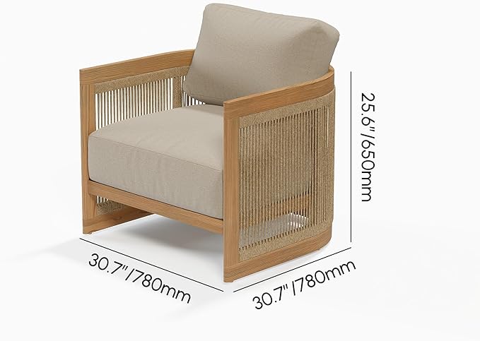 homary 4 Piece Outdoor Combo Sofa Set, All Weather Patio Furniture Set with Cushions and Coffee Table for Garden, Deck and Backyard