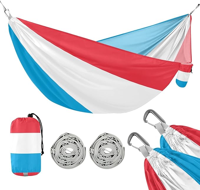 National Flag of Luxembourg Hammocks with Portabl Carry Bag Backyard Hammock for Indoor Outdoor Patio