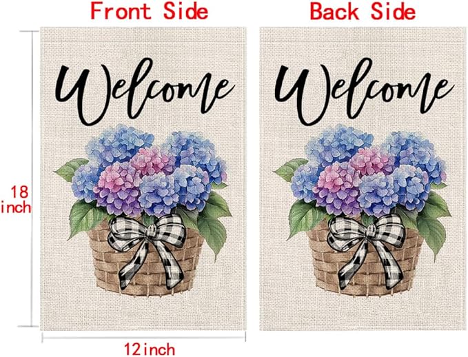 wyooxoo Spring Summer Flower Garden Flag 12x18 Inch Double Sided Vertical Welcome Garden Flag Outside Farmhouse Yard Outdoor Decoration (M)