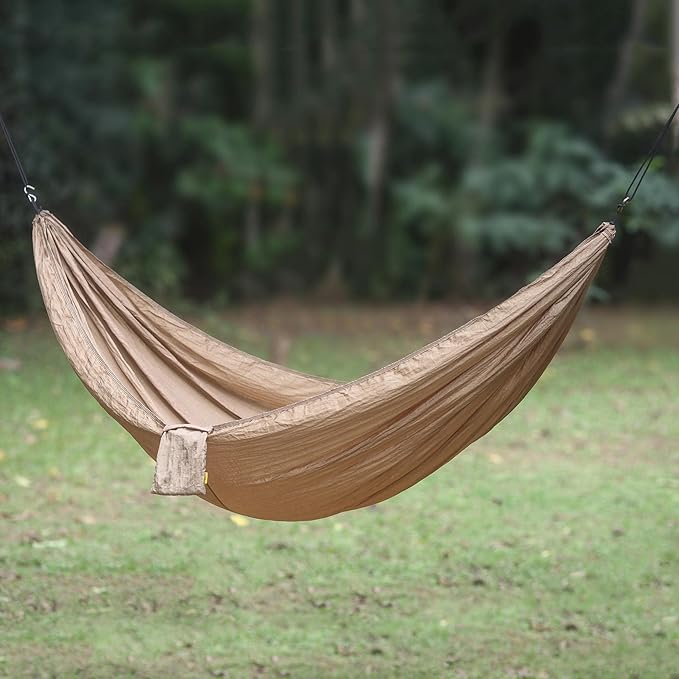 NOVICA Beige Nylon and Fabric Woven Hammock, 'Uluwatu Tan' (Single)