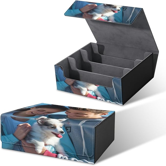 Large Card Deck Box for MTG, Fits 1200+ Sleeved Cards, PU Leather Storage Case with Strong Magnetic Closure, Multiple Colors Available for TCG CCG Baseball Card Collections, Customized