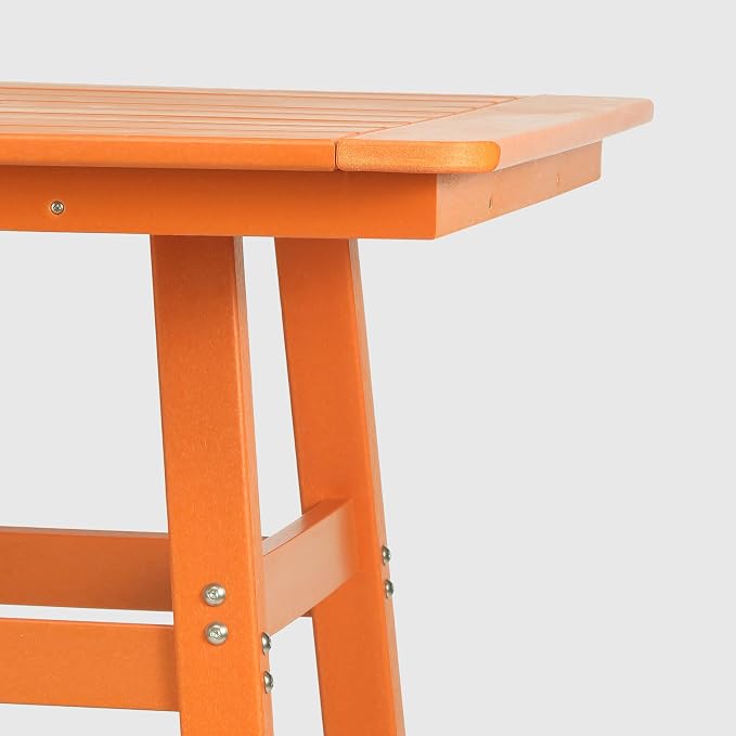 WestinTrends Malibu Square Outdoor Patio Bistro Bar Table with Umbrella Hole 42" Tall, Orange
