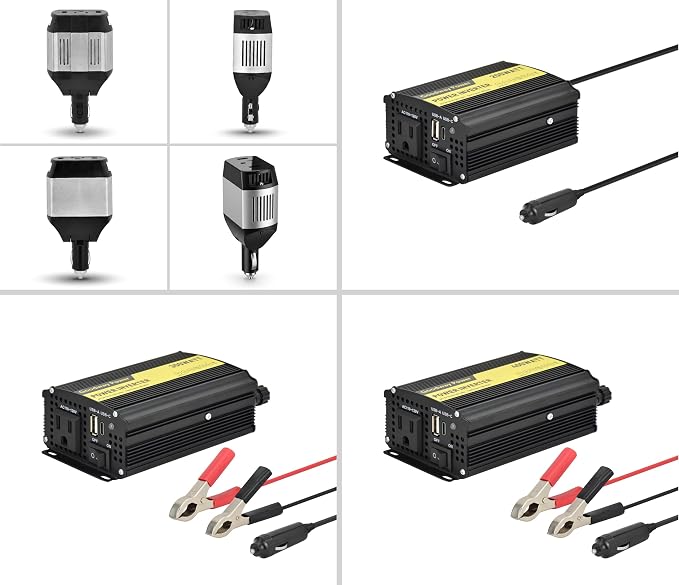 Compact and Lightweight Modified sine Wave Power Inverter DC12V to AC110-120V 60Hz with Rated Output Power 100W,200W, 300W, 400W for Choice (200, Watts)