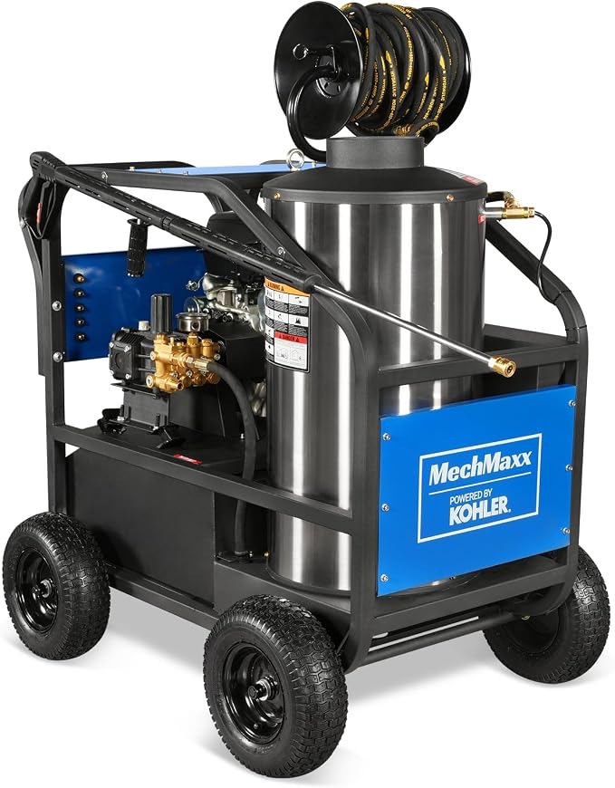 MechMaxx 4000 PSI 4 GPM Kohler E-Start Engine Hot Water Pressure Washer with Hose Reel, HPW40K