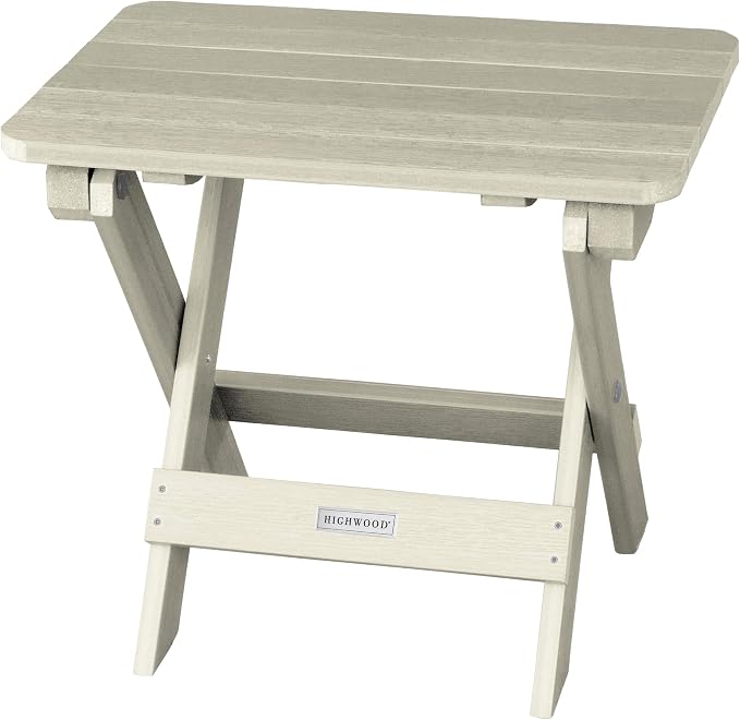 highwood AD-TBS1-WAE Adirondack Folding Side Table, Whitewash
