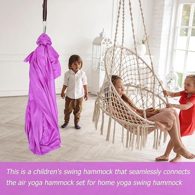 Balacoo Aerial Hammock Set for Home Use, 1.5m Purple Hammock with Seamless Design, Suitable for Indoor and Training