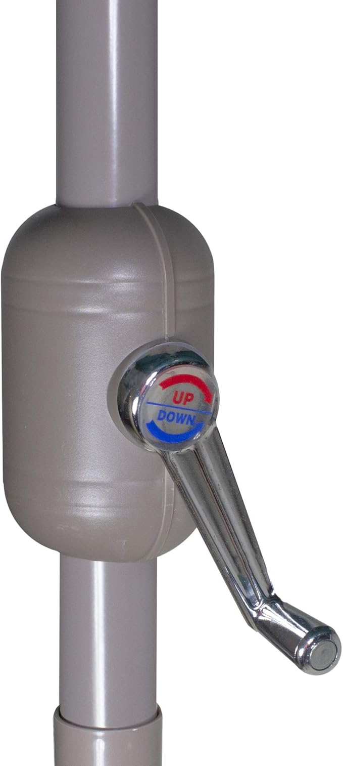 Northlight 7.5ft Outdoor Patio Market Umbrella with Hand Crank, Taupe