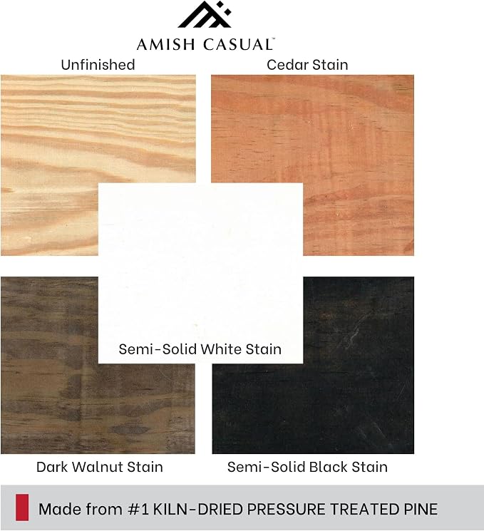 Amish Casual Heavy Duty Pressure Treated Wood Unfinished Outdoor Coffee Table - Crafted from Solid Pine by Amish Craftsmen in The USA