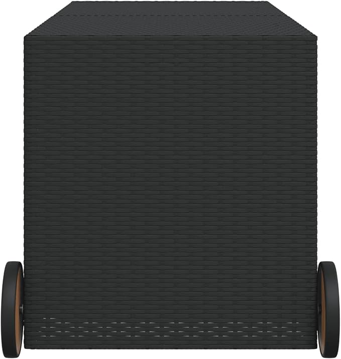 Gecheer Outdoor Storage Box, Water-Resistant Deck Box with Wheels, 74.8-Gallon Capacity, PE Rattan Material for Patio, Garden, and Garage Storage