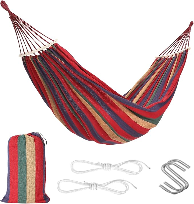 Camping Portable Hanging Hammock Indoor Home Bedroom Hammock Lazy Chair Travel Outdoor Swing Chair Thick Canvas Bed Hammocks,Used for Backpacking, Beach, Courtyard, Hiking.