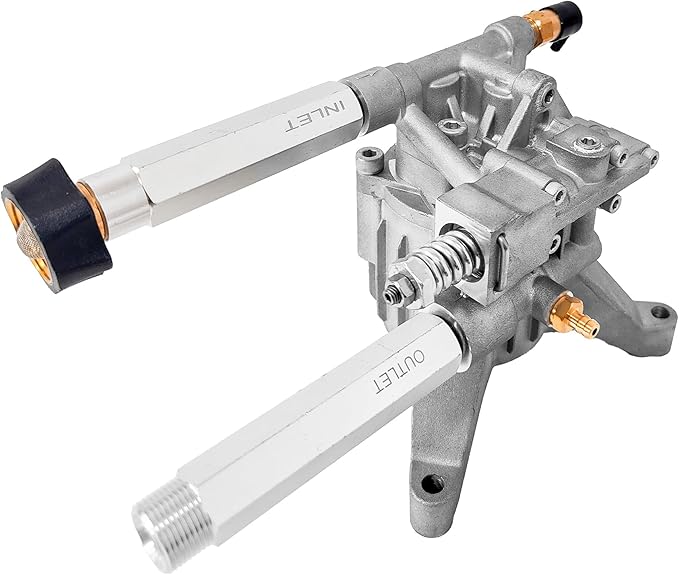 7/8" Pressure Washer Pump Replacement, 2200-2500PSI,Front Inlet/Outlet | 2500 PSI Cleaning Power • Fits 7/8" Vertical Shaft Engines • Ideal for Driveways,Patios, Fences,Vehicles & Outdoor Surfaces